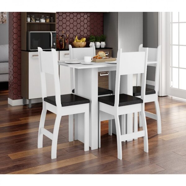 Conjunto Sala De Jantar 4 Cadeira Milano Poliman