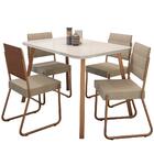 Conjunto Sala De Jantar 4 Cadeiras Accra Carraro Gelo Areia R