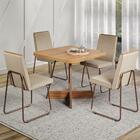 Conjunto Sala De Jantar 4 Cadeiras Belluno Carraro Nogal E Ro