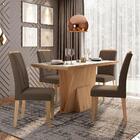 Conjunto Sala De Jantar 4 Cadeiras C/vidro Albania - Móveis A