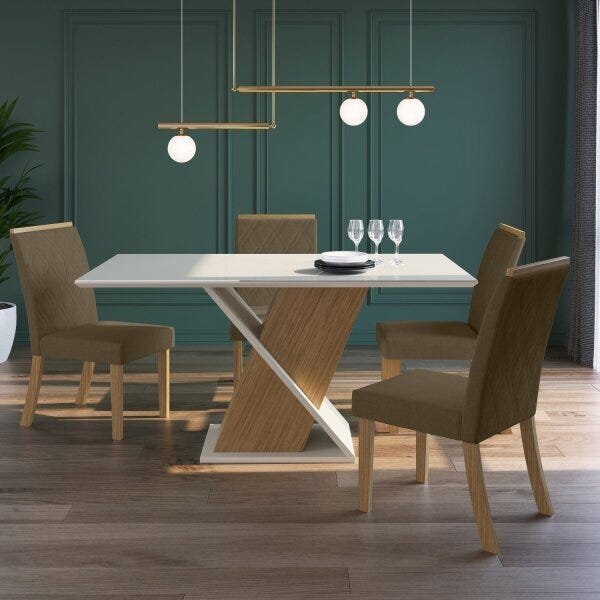 Conjunto Sala De Jantar 4 Cadeiras Espresso Móveis