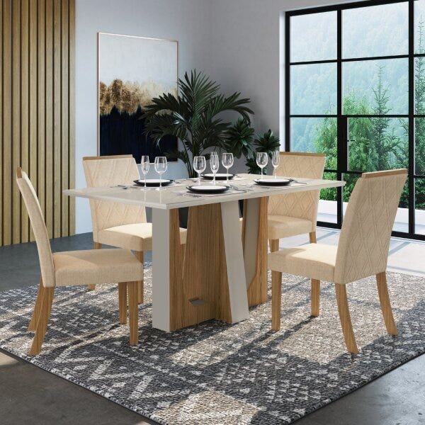 Conjunto Sala De Jantar 4 Cadeiras Heloisa Espresso Móveis Na