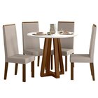 Conjunto Sala De Jantar 4 Cadeiras Livia Âmbar/off White