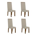 Conjunto Sala De Jantar 4 Cadeiras Livia Âmbar/off White