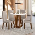 Conjunto Sala De Jantar 4 Cadeiras Livia Âmbar/off White