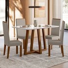 Conjunto Sala De Jantar 4 Cadeiras Livia Âmbar/off White