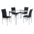 Conjunto Sala De Jantar 4 Cadeiras Retangular Vidro Cromado/p