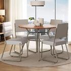 Conjunto Sala De Jantar 4 Cadeiras San Francisco Carraro prata