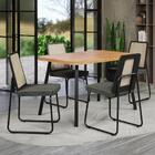 Conjunto Sala De Jantar 4 Cadeiras Trento Carraro Nogal E Pre