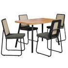 Conjunto Sala De Jantar 4 Cadeiras Trento Carraro Nogal E Pre