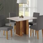 Conjunto Sala De Jantar 4 Cadeiras Venus Mel/ Blonde/ Cinza