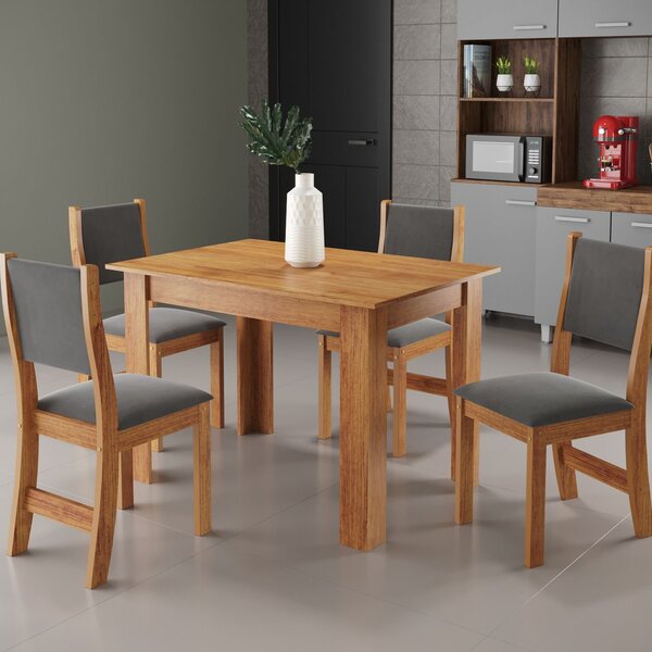 Conjunto Sala De Jantar 4 Lugares Mesa Jude E Cadeiras Sol Es