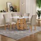 Conjunto Sala De Jantar 4 Lugares Quadrada 90x90 Tampo De Vid