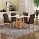 Conjunto Sala De Jantar 4 Lugares Quadrada 90x90 Tampo De Vid