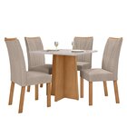 Conjunto Sala De Jantar 4 Lugares Quadrada Tampo Vidro/mdf Me