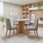 Conjunto Sala De Jantar 4 Lugares Quadrado Tampo Vidro/mdf Me