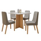 Conjunto Sala De Jantar 4 Lugares Quadrado Tampo Vidro/mdf Me