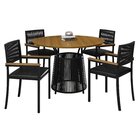 Conjunto Sala De Jantar 4 Lugares Redonda 120cm Tampo Mdf Mes