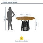 Conjunto Sala De Jantar 4 Lugares Redonda 120cm Tampo Mdf Mes