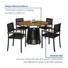 Conjunto Sala De Jantar 4 Lugares Redonda 120cm Tampo Mdf Mes