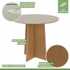 Conjunto Sala De Jantar 4 Lugares Redonda Tampo Vidro/mdf Mes