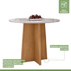 Conjunto Sala De Jantar 4 Lugares Redonda Tampo Vidro/mdf Mes