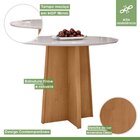 Conjunto Sala De Jantar 4 Lugares Redonda Tampo Vidro/mdf Mes