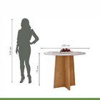 Conjunto Sala De Jantar 4 Lugares Redonda Tampo Vidro/mdf Mes