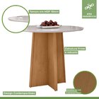 Conjunto Sala De Jantar 4 Lugares Redonda Tampo Vidro/mdf Mes