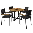 Conjunto Sala De Jantar 4 Lugares Redondo Tampo Mdf Mesa Coli