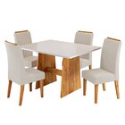 Conjunto Sala De Jantar 4 Lugares Retangular Tampo De Mdp Bel