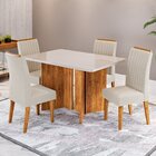 Conjunto Sala De Jantar 4 Lugares Retangular Tampo De Vidro E