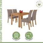 Conjunto Sala De Jantar 4 Lugares Retangular Tampo Mdf Mesa A