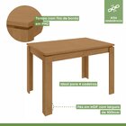 Conjunto Sala De Jantar 4 Lugares Retangular Tampo Mdf Mesa A