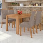 Conjunto Sala De Jantar 4 Lugares Retangular Tampo Mdf Mesa A