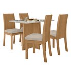 Conjunto Sala De Jantar 4 Lugares Retangular Tampo Mdf Mesa C