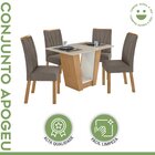 Conjunto Sala De Jantar 4 Lugares Retangular Tampo Mdf Mesa E