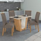 Conjunto Sala De Jantar 4 Lugares Retangular Tampo Mdf Mesa E