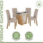 Conjunto Sala De Jantar 4 Lugares Retangular Tampo Mdf Mesa E