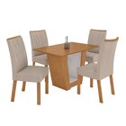 Conjunto Sala De Jantar 4 Lugares Retangular Tampo Mdf Mesa E