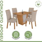 Conjunto Sala De Jantar 4 Lugares Retangular Tampo Mdf Mesa E