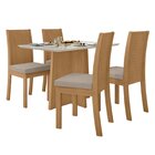 Conjunto Sala De Jantar 4 Lugares Retangular Tampo Vidro/mdf