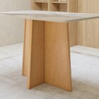 Conjunto Sala De Jantar 4 Lugares Retangular Tampo Vidro/mdf