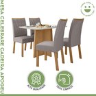 Conjunto Sala De Jantar 4 Lugares Retangular Tampo Vidromdf M