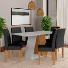 Conjunto Sala De Jantar 6 Cadeiras Áquila Cinamo/off White/pr