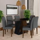 Conjunto Sala De Jantar 6 Cadeiras Áquila Imbuia/carra Pret/c