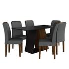 Conjunto Sala De Jantar 6 Cadeiras Áquila Imbuia/preto/cinza