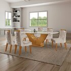 Conjunto Sala De Jantar 6 Cadeiras Atena Cinamomo/bege