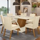 Conjunto Sala De Jantar 6 Cadeiras Daiany Henn Nature/off Whi