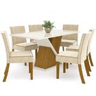 Conjunto Sala De Jantar 6 Cadeiras Daiany Henn Nature/off Whi